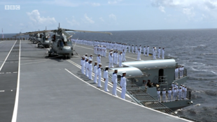 Sailors on the HMS Queen Elizabeth